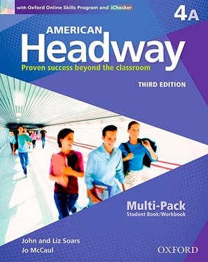(16).AMERICAN HEADWAY 4 MULTIPACK A 3ED | 9780194726399 | Librería Castillón - Comprar libros online Aragón, Barbastro