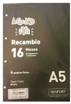 RECAMBIO GENDA ESCOLAR A5 2019-20 SENFORT 16 MESES SEMANA VISTA | 8412885140153 | Librería Castillón - Comprar libros online Aragón, Barbastro