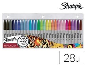 SHARPIE Rotuladores sharpie permanente punta fina blister de 28 unidades colores surtidos | 3026980611293 | Librería Castillón - Comprar libros online Aragón, Barbastro