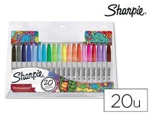 SHARPIE Rotuladores sharpie permanente punta fina blister de 20 unidades colores surtidos | 3026980611286 | Librería Castillón - Comprar libros online Aragón, Barbastro