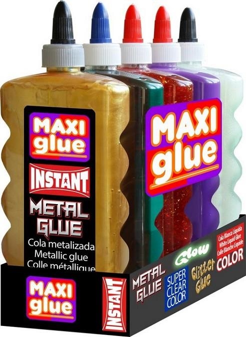 PEGAMENTO PARA SLIME COLA LÍQUIDA INSTANT PACK MAXI GLUE 500MM x 5 BOTES | 8414213171815 | Librería Castillón - Comprar libros online Aragón, Barbastro