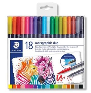 ROTULADOR STAEDTLER DOBLE PUNTA ACUARELABLE 18 COLORES PUNTA PINCEL Y FINA | 4007817042830 | Librería Castillón - Comprar libros online Aragón, Barbastro