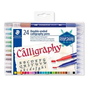 ROTULADOR STAEDTLER DOBLE PUNTA PARA CALIGRAFÍA 3005 TB24 24 COLORES | 4007817042915 | Librería Castillón - Comprar libros online Aragón, Barbastro