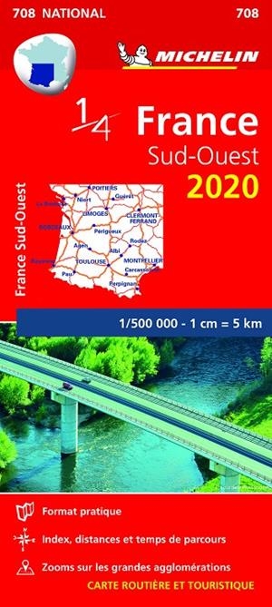 Mapa National France Sud-Ouest 2020 - MICHELIN 708 | 9782067242708 | Varios autores | Librería Castillón - Comprar libros online Aragón, Barbastro