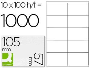 ETIQUETA ADHESIVA Q-CONNECT KF10658 TAMAÑO 105x57 mm FOTOCOPIADORA LASER INK-JET | 5705831106581 | Librería Castillón - Comprar libros online Aragón, Barbastro