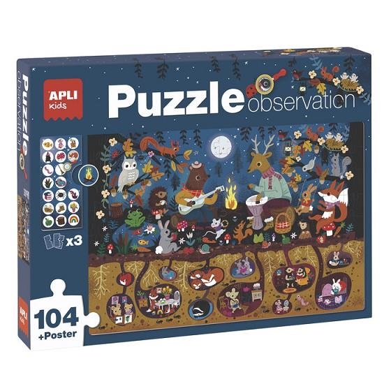 PUZZLE OBSERVATION BOSQUE 104 PIEZAS APLI 18507 | 8410782185079 | Librería Castillón - Comprar libros online Aragón, Barbastro