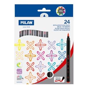 CAJA ROTULADORES MILAN PINTA PINCEL 24 COLORES | 8411574087632 | Librería Castillón - Comprar libros online Aragón, Barbastro