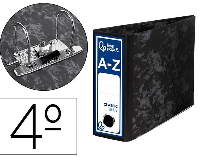 ARCHIVADOR DE PALANCA LIDERPAPEL CUARTO APAISADO CLASSIC BLUE SIN RADO LOMO 80MM NEGRO | 8423473377141 | Librería Castillón - Comprar libros online Aragón, Barbastro