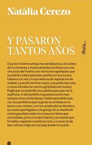 Y pasaron tantos años | 9788416738052 | Cerezo, Natàlia | Librería Castillón - Comprar libros online Aragón, Barbastro