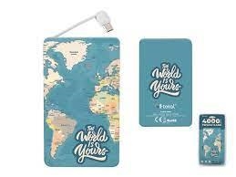 POWER BANK 4000 mAh  MAPAS AZUL 115x65.5X8.5 mm CM3420 | 8057711460939 | Librería Castillón - Comprar libros online Aragón, Barbastro