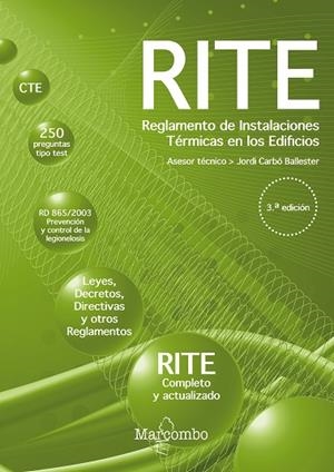 Reglamento de Instalaciones Térmicas en los Edificios 3ed | 9788426733313 | Carbó Ballester, Jordi | Librería Castillón - Comprar libros online Aragón, Barbastro