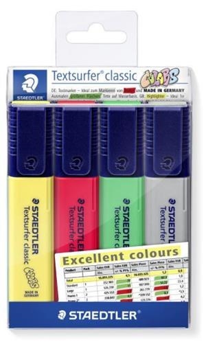 PACK 4 MARCADOR FLUORESCENTE STAEDTLER TEXTSURFER CLASSIC EXCELLENT COLORS 364 CWP4X | 4007817339626 | Librería Castillón - Comprar libros online Aragón, Barbastro