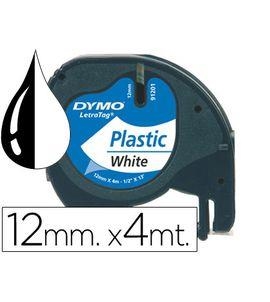 CINTA DYMO LETRATAG 91201 12MMX4M PLASTICO NEGRO BLANCO | 5411313912211 | Librería Castillón - Comprar libros online Aragón, Barbastro