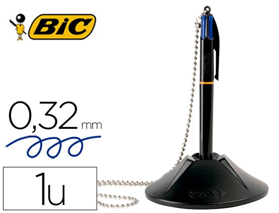 Boligrafo bic cuatro colores con peana | 3086123340596 | Librería Castillón - Comprar libros online Aragón, Barbastro