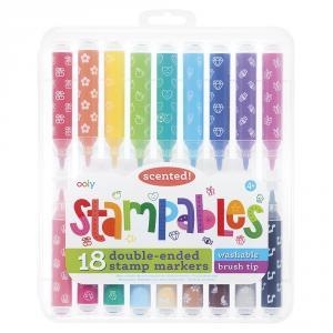 MARCADOR DE ESTAMPADO DE DOBLE EXTREMO : PUNTA PINCEL Y SELLO : 18 COLORES | 810078034094 | Librería Castillón - Comprar libros online Aragón, Barbastro