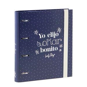 CARPEBLOCK / CARPETA A4 4 ANILLAS CON RECAMBIO CIERRE GOMA ELÁSTICA YO ELIJO SOÑAR BONITO | 8435458015313 | LOVELY STORY | Librería Castillón - Comprar libros online Aragón, Barbastro