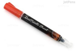 PENTEL DUAL PINCEL TINTA BRILLANTE CON PULSADOR TRASERO NARANJA + AMARILLO METALICO | 8848510566102 | Librería Castillón - Comprar libros online Aragón, Barbastro