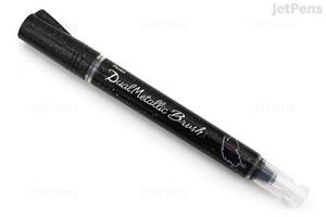 PENTEL DUAL PINCEL TINTA BRILLANTE CON PULSADOR TRASERO NEGRO + ROJO METALICO | 8848510565808 | Librería Castillón - Comprar libros online Aragón, Barbastro