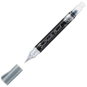 PENTEL DUAL PINCEL TINTA BRILLANTE CON PULSADOR TRASERO PLATA | 8848510566584 | Librería Castillón - Comprar libros online Aragón, Barbastro