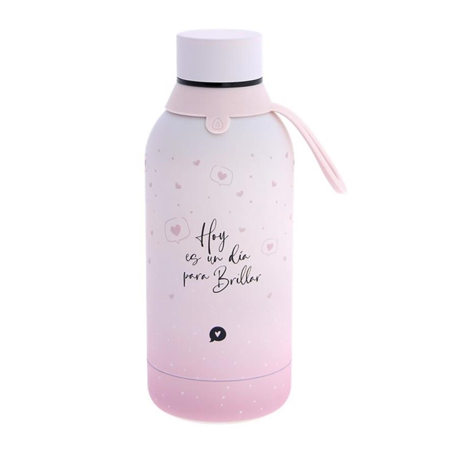 BOTELLA DE ACERO 500ML LOVELY STORY HOY ES UN DIA PARA BRILLAR ROSA | 8435458020980 | Librería Castillón - Comprar libros online Aragón, Barbastro