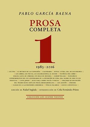 Prosa completa, 1 | 9788418818967 | García Baena, Pablo | Librería Castillón - Comprar libros online Aragón, Barbastro