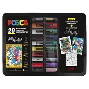 Caja Metálica de 20 Rotuladores POSCA Set Dirty Harry | 8435009953453 | Librería Castillón - Comprar libros online Aragón, Barbastro
