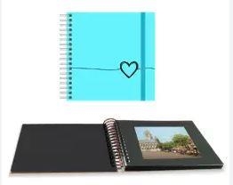 ALBUM FOTOS SENFORT ESPIRAL 25X25CM 30H NEGRAS HEART TURQUESA | 8412885183396 | Librería Castillón - Comprar libros online Aragón, Barbastro