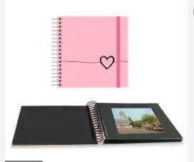 ALBUM FOTOS SENFORT ESPIRAL 25X25CM 30H NEGRAS HEART ROSA | 8412885183402 | Librería Castillón - Comprar libros online Aragón, Barbastro
