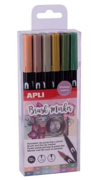 ROTULADOR PINCEL DUO COLORES SURTIDOS 6 U. VINTAGE 12 UN. | 8410782191537 | Librería Castillón - Comprar libros online Aragón, Barbastro