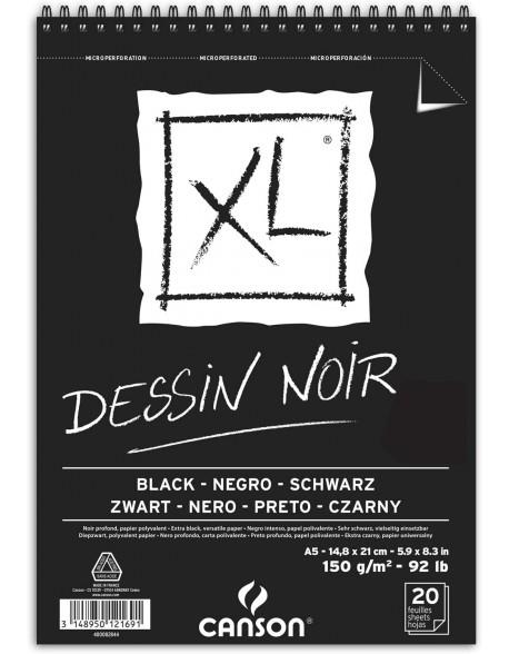 BLOC DIBUJO CANSON XL A5 20 HOJAS NEGRAS 300 GRAMOS | 3148950121691 | Librería Castillón - Comprar libros online Aragón, Barbastro
