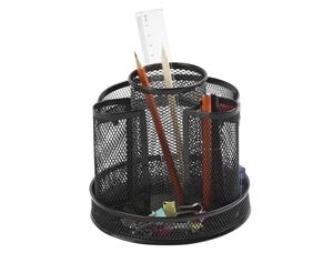 CUBILETE ORGANIZADOR SOBREMESA Q-CONNECT METAL GIRATORIO REJILLA NEGRA 165x165 | 5705831172944 | Librería Castillón - Comprar libros online Aragón, Barbastro