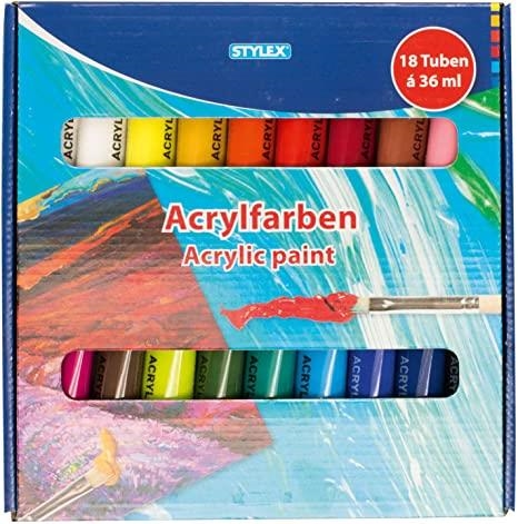 CAJA 18 TUBOS PINTURA ACRILICA 36 ml  | 4044186286557 | Librería Castillón - Comprar libros online Aragón, Barbastro