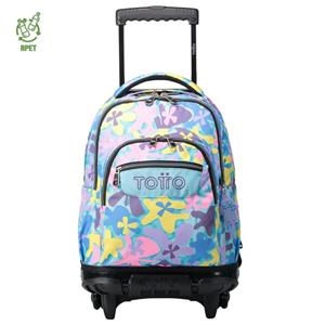 MOCHILA TOTTO CON RUEDAS BOMPER RENGLONES FLORES HAWAIANAS 6JS | 7704758727242 | Librería Castillón - Comprar libros online Aragón, Barbastro