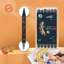 CAJA 12 ROTULADORES ACRILICOS DOBLE PUNTA - PINCEL Y FINA ARTIST AB-0656 | 8431234187830 | Librería Castillón - Comprar libros online Aragón, Barbastro