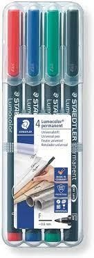 PACK 4 ROTULADORES STAEDTLER LUMOCOLOR F NEGRO VERDE ROJO AZUL | 4007817310809 | Librería Castillón - Comprar libros online Aragón, Barbastro