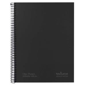 CUADERNO NAVIGATOR TAPA FORRADA EXTRA DURA A4 80H 80GR CUADRICULA 5mm NEGRO | 8413623081769 | Librería Castillón - Comprar libros online Aragón, Barbastro