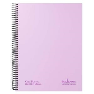 CUADERNO NAVIGATOR TAPA FORRADA EXTRA DURA A4 80H 80GR CUADRICULA 5mm LAVANDA | 8413623088898 | Librería Castillón - Comprar libros online Aragón, Barbastro