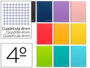 CUADERNO ESPIRAL LIDERPAPEL CUARTO WITTY TAPA DURA 80H 75GR CUADERO 4mm | 8423473084001 | Librería Castillón - Comprar libros online Aragón, Barbastro
