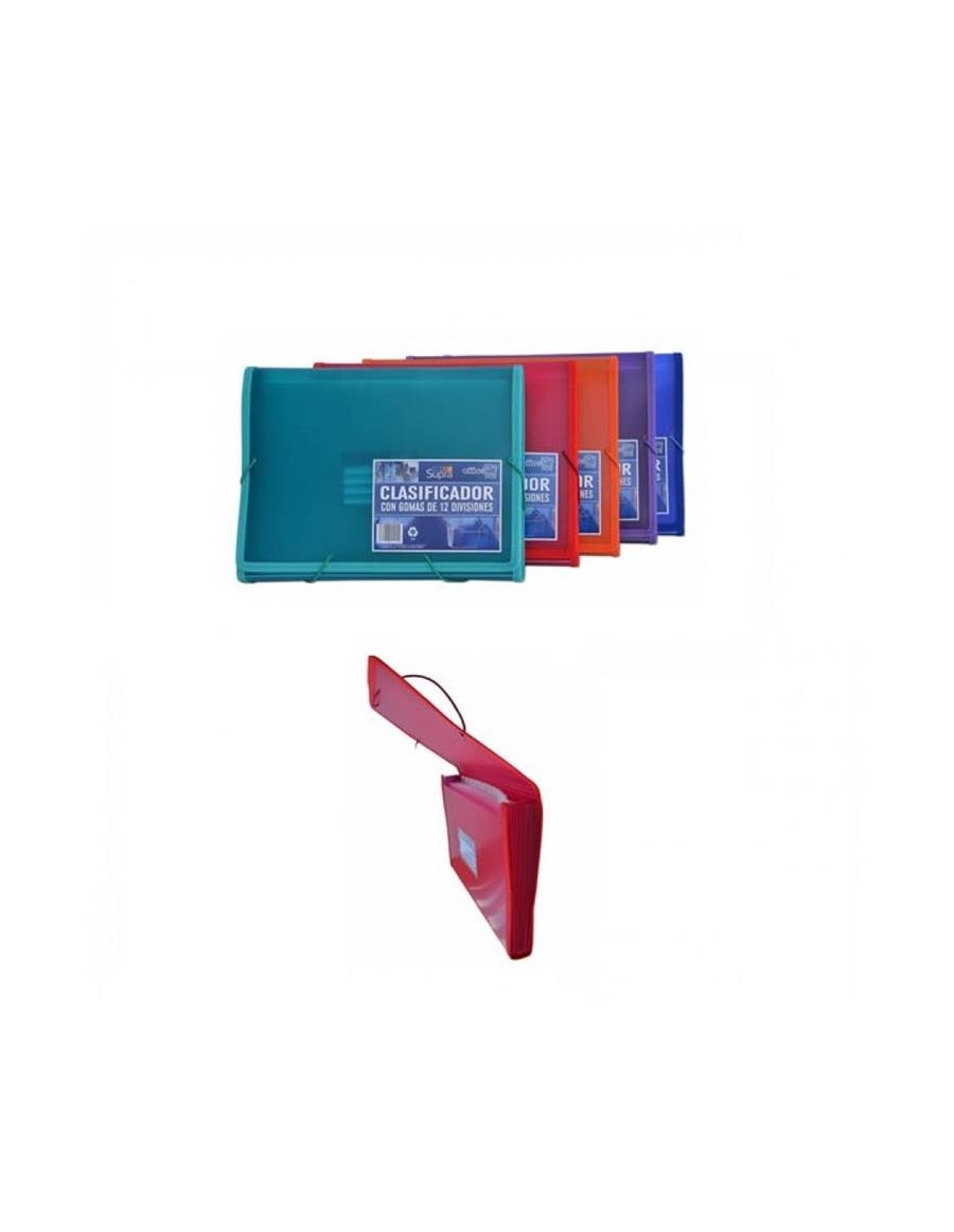 CLASIFICADOR FUELLE GON GOMAS 12 DIVISIONES OFFICE BOX SUPRA | 8435258411155 | Librería Castillón - Comprar libros online Aragón, Barbastro
