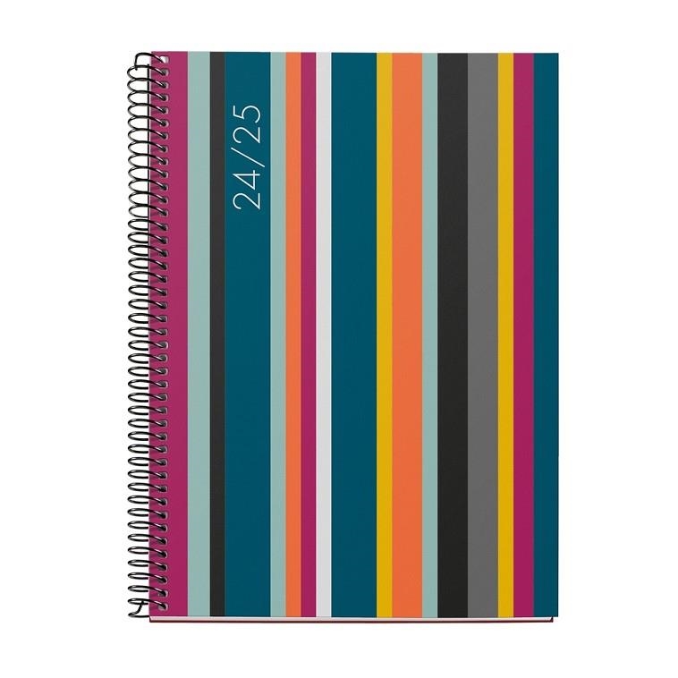 AGENDA ESCOLAR 18 MESES 2024/25 MIQUELRIUS 155x213 SEMANA VISTA STRIPES MR34160 | 8422593341605 | Librería Castillón - Comprar libros online Aragón, Barbastro