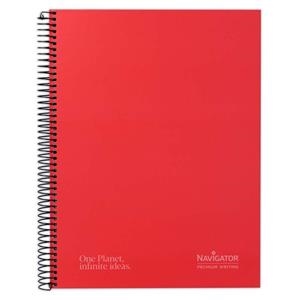 CUADERNO NAVIGATOR TAPA FORRADA EXTRA DURA A4 80H 80GR CUADRICULA 5mm ROJO | 8413623088850 | Librería Castillón - Comprar libros online Aragón, Barbastro