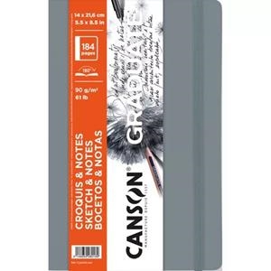 CUADERNO CANSON GRADUATE BOCETOS & NOTAS 90GR 14X21.6CM TAPA DURA GRIS CLARO | 3148950079985 | Librería Castillón - Comprar libros online Aragón, Barbastro