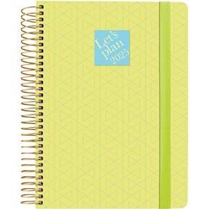 AGENDA 2025 GEOMETRIC 15X21 DÍA PÁGINA SOFT ESPIRAL METALICA CUATRILINGUE VERDE PISTACHO FSC GRAFOPLÁS | 8413623172702 | Librería Castillón - Comprar libros online Aragón, Barbastro