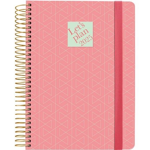 AGENDA 2025 GEOMETRIC 15X21 DÍA PÁGINA SOFT ESPIRAL METALICA CUATRILINGUE CORAL FSC GRAFOPLÁS | 8413623172719 | Librería Castillón - Comprar libros online Aragón, Barbastro
