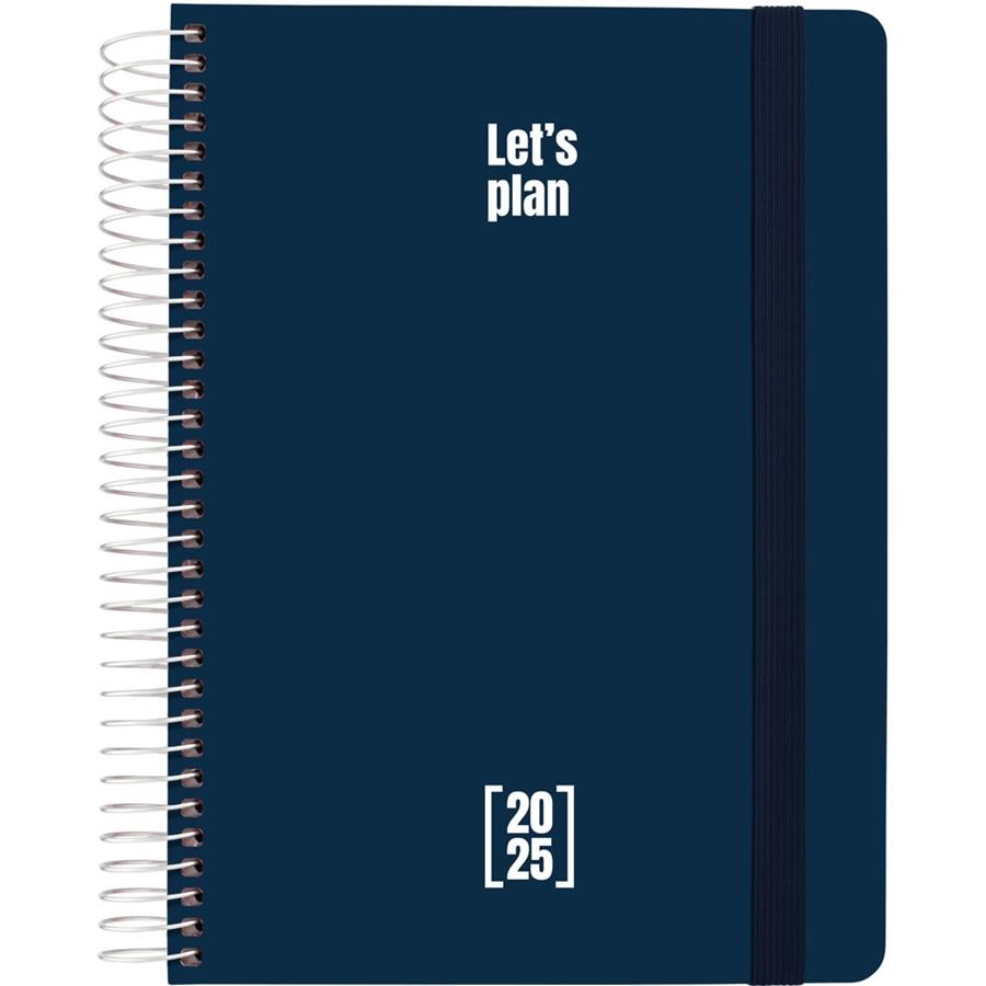 AGENDA 2025 GRAFOPLAS PP 15X21CM DÍA PÁGINA ESPIRAL METALICA AZUL MARINO | 8413623172801 | Librería Castillón - Comprar libros online Aragón, Barbastro