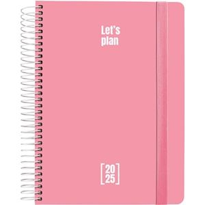AGENDA 2025 GRAFOPLAS PP 15X21CM DÍA PÁGINA ESPIRAL METALICA ROSA CLARO | 8413623172832 | Librería Castillón - Comprar libros online Aragón, Barbastro
