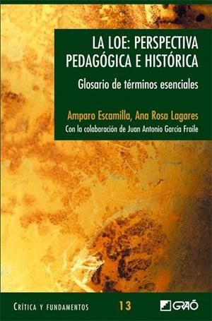 LOE, LA : PERSPECTIVA PEDAGOGICA E HISTORICA : GLOSARIO DE T | 9788478274413 | ESCAMILLA, AMPARO; LAGARES, ANA ROSA | Librería Castillón - Comprar libros online Aragón, Barbastro