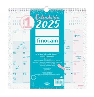 CALENDARIO 2025 PARED CHIC FINOCAM PLUS 300mmx300mm TURQUESA 78705825 | 8422952381426 | Librería Castillón - Comprar libros online Aragón, Barbastro