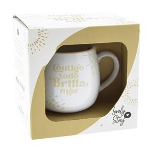 TAZA LOVELY STORY - CONTIGO TODO BRILLA MÁS | 8435458085538 | Librería Castillón - Comprar libros online Aragón, Barbastro