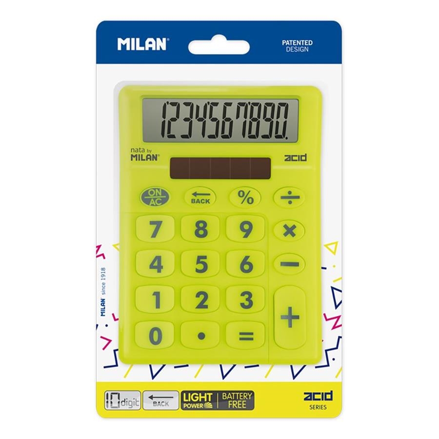 CALCULADORA MILAN 10DIG ACID AMARILLO BLISTER | 8411574106562 | Librería Castillón - Comprar libros online Aragón, Barbastro